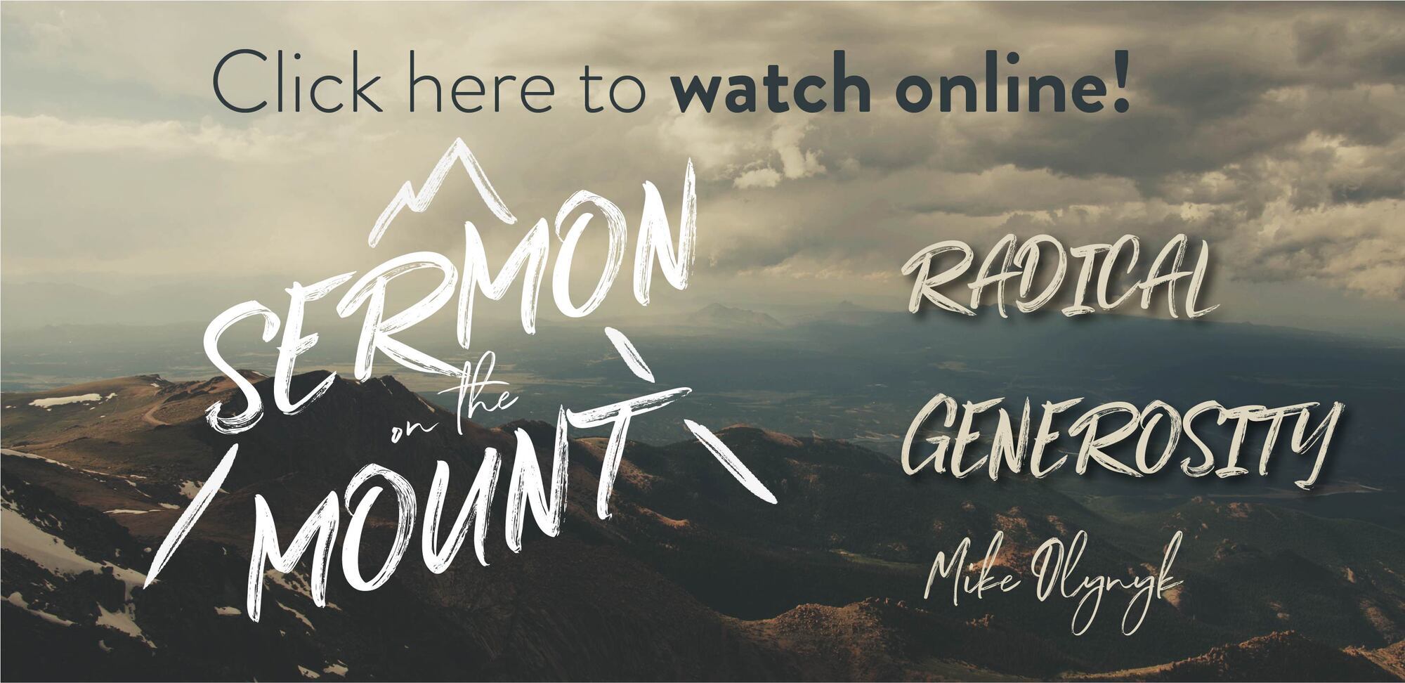 Preview of SERMON ON THE MOUNT: Radical Generosity