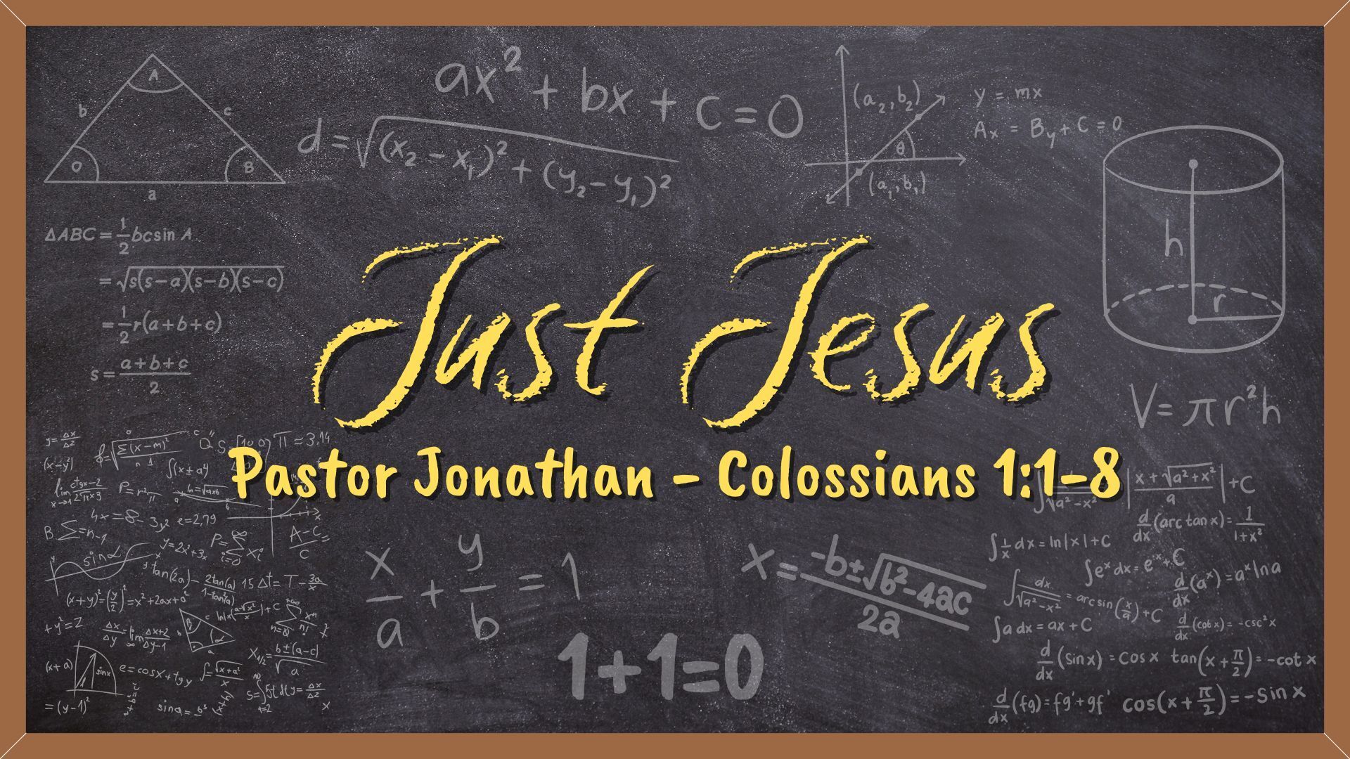 Just Jesus - Pastor Jonathan