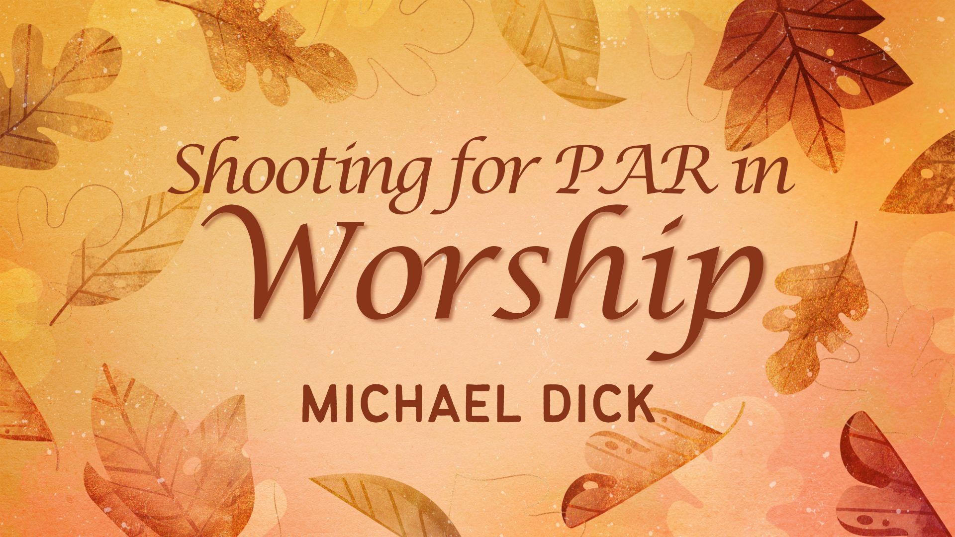 Preview of Fall Kickoff - Shooting for PAR in Worship